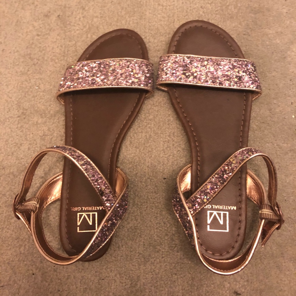 Material Glitter Bronze Sandals 7.5